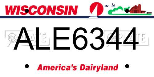 ALE6344 Wisconsin License Plate