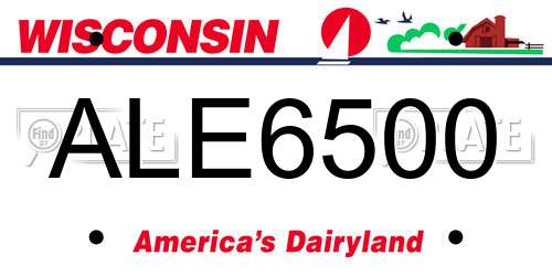 ALE6500 Wisconsin License Plate