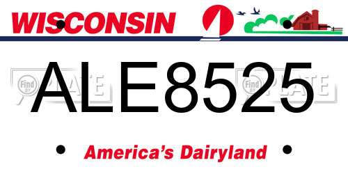 ALE8525 Wisconsin License Plate