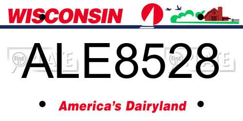 ALE8528 Wisconsin License Plate