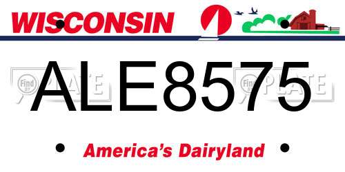 ALE8575 Wisconsin License Plate
