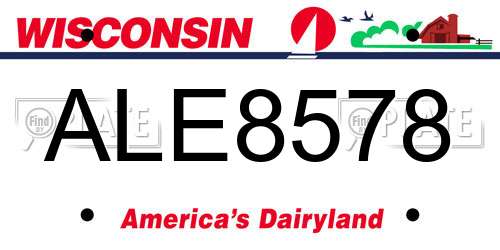 ALE8578 Wisconsin License Plate