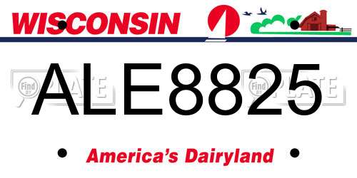 ALE8825 Wisconsin License Plate