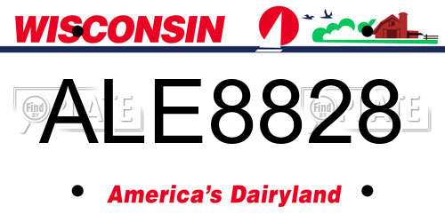 ALE8828 Wisconsin License Plate
