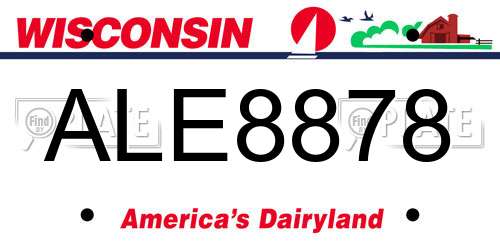 ALE8878 Wisconsin License Plate