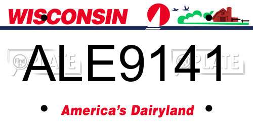 ALE9141 Wisconsin License Plate