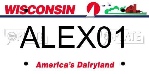 ALEX01 Wisconsin License Plate