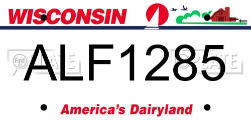 ALF1285 Wisconsin License Plate