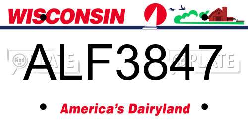 ALF3847 Wisconsin License Plate