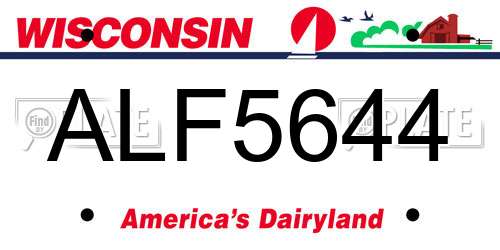 ALF5644 Wisconsin License Plate