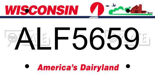 ALF5659 Wisconsin License Plate