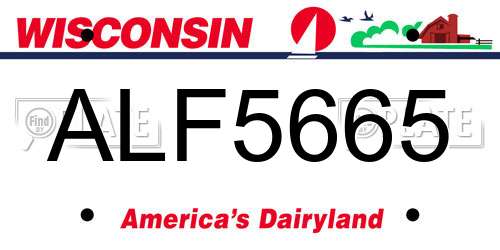 ALF5665 Wisconsin License Plate