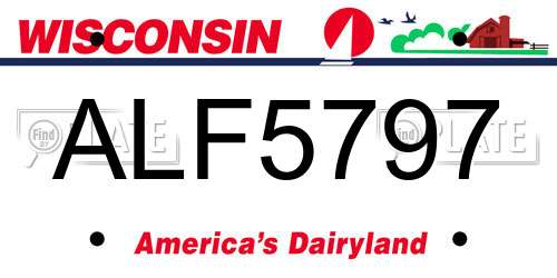 ALF5797 Wisconsin License Plate