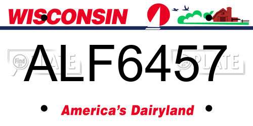 ALF6457 Wisconsin License Plate