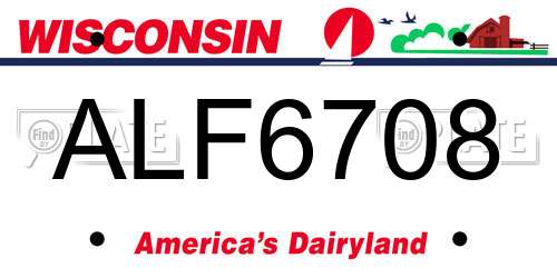 ALF6708 Wisconsin License Plate