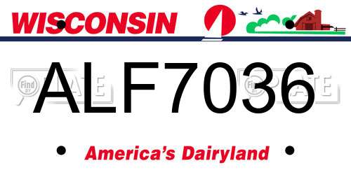ALF7036 Wisconsin License Plate
