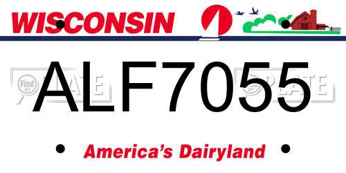 ALF7055 Wisconsin License Plate