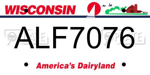 ALF7076 Wisconsin License Plate