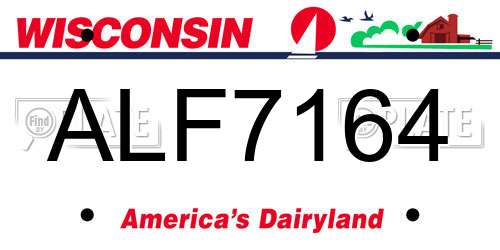 ALF7164 Wisconsin License Plate