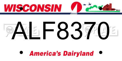 ALF8370 Wisconsin License Plate