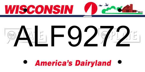 ALF9272 Wisconsin License Plate