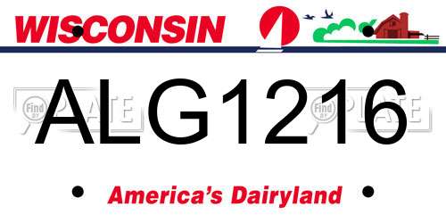 ALG1216 Wisconsin License Plate