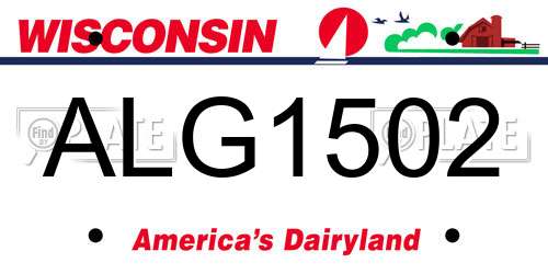 ALG1502 Wisconsin License Plate