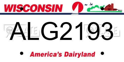 ALG2193 Wisconsin License Plate