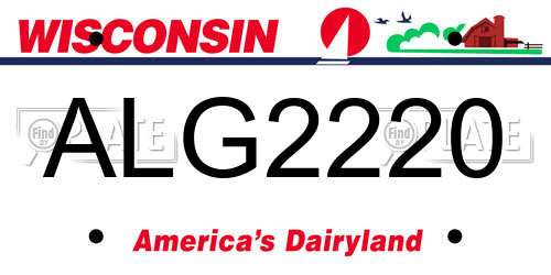 ALG2220 Wisconsin License Plate