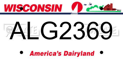 ALG2369 Wisconsin License Plate