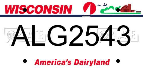 ALG2543 Wisconsin License Plate