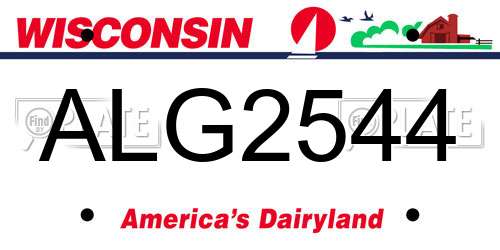 ALG2544 Wisconsin License Plate