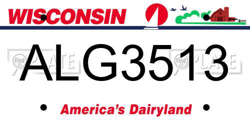 ALG3513 Wisconsin License Plate