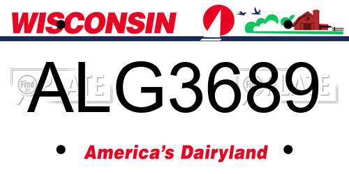ALG3689 Wisconsin License Plate