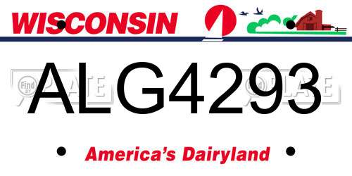 ALG4293 Wisconsin License Plate