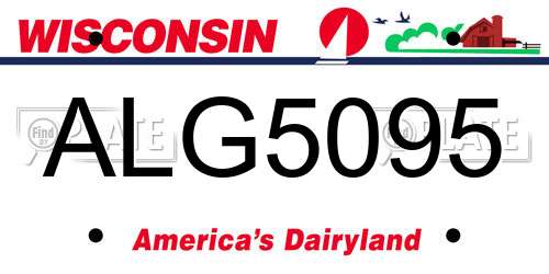 ALG5095 Wisconsin License Plate