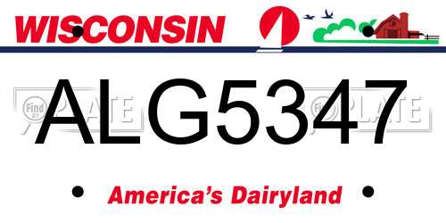 ALG5347 Wisconsin License Plate