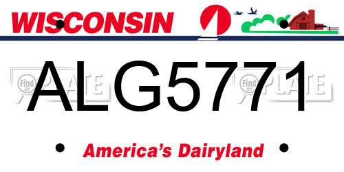 ALG5771 Wisconsin License Plate