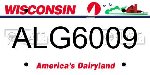 ALG6009 Wisconsin License Plate
