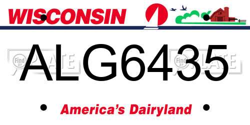 ALG6435 Wisconsin License Plate