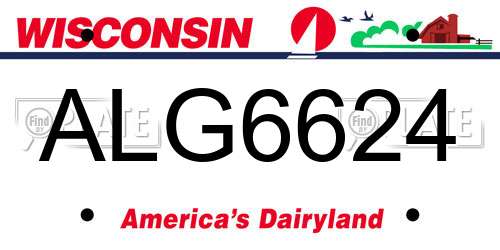 ALG6624 Wisconsin License Plate