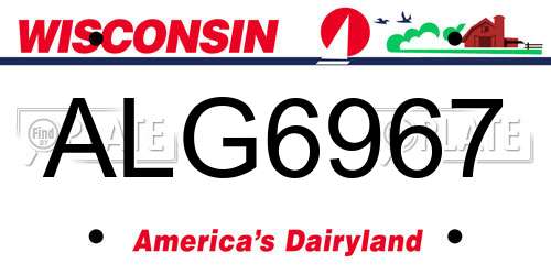 ALG6967 Wisconsin License Plate
