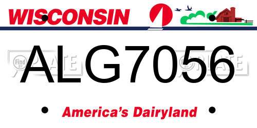 ALG7056 Wisconsin License Plate