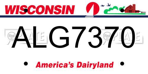 ALG7370 Wisconsin License Plate
