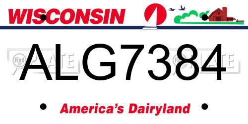 ALG7384 Wisconsin License Plate