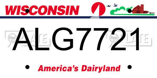 ALG7721 Wisconsin License Plate