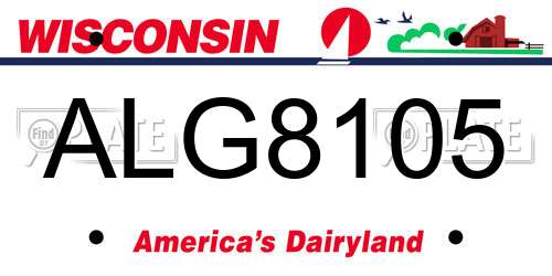 ALG8105 Wisconsin License Plate