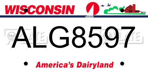 ALG8597 Wisconsin License Plate