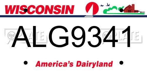 ALG9341 Wisconsin License Plate