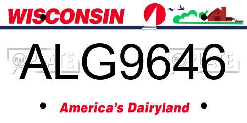 ALG9646 Wisconsin License Plate